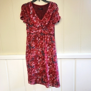 Romy Red Floral Midi Dress‎